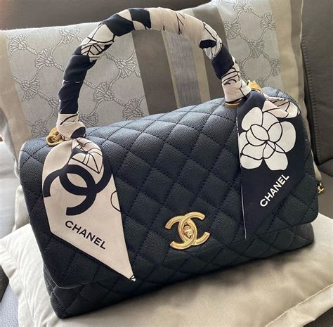 chanel black bag with handle